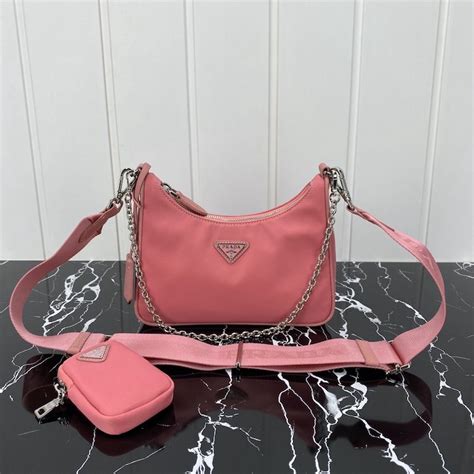 prada re nylon pink|prada pink nylon shoulder bag.